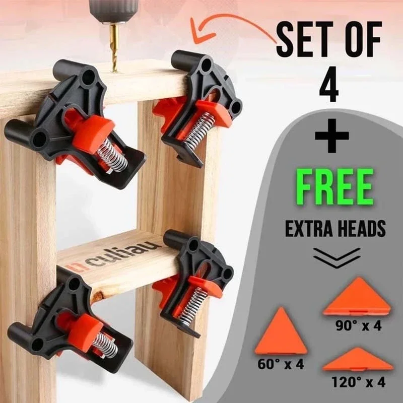 12PCS/Set Procorner Clamp Carpenter Right Angle Clamp 60/90/120 Degree Woodworking Clamp Angle Fixing Clips Tools Dropshipping