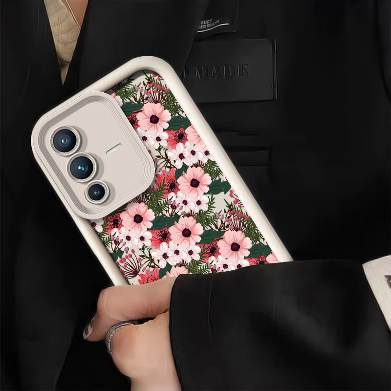 زهرة طباعة جراب هاتف ل Vivo V60 V50 V40 Pro V30 SE V30E V29E V29 V27E V27 V25 V23 V23E ماتي لينة سيليكون رشاقته غطاء #3