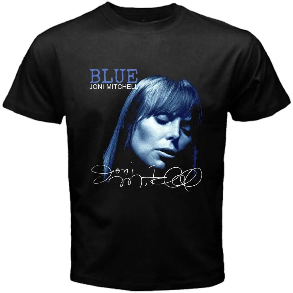 Vintage Joni Mitchell Blue Cotton S 4Xl Black T Shirt Mm1059