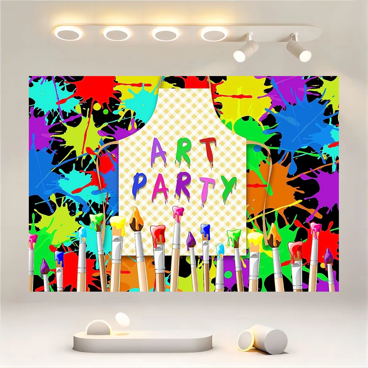 Painting Splash Dress Chaos Artist's Color palette Painting Brush Colorful Graffiti Photography Background Birthday Party