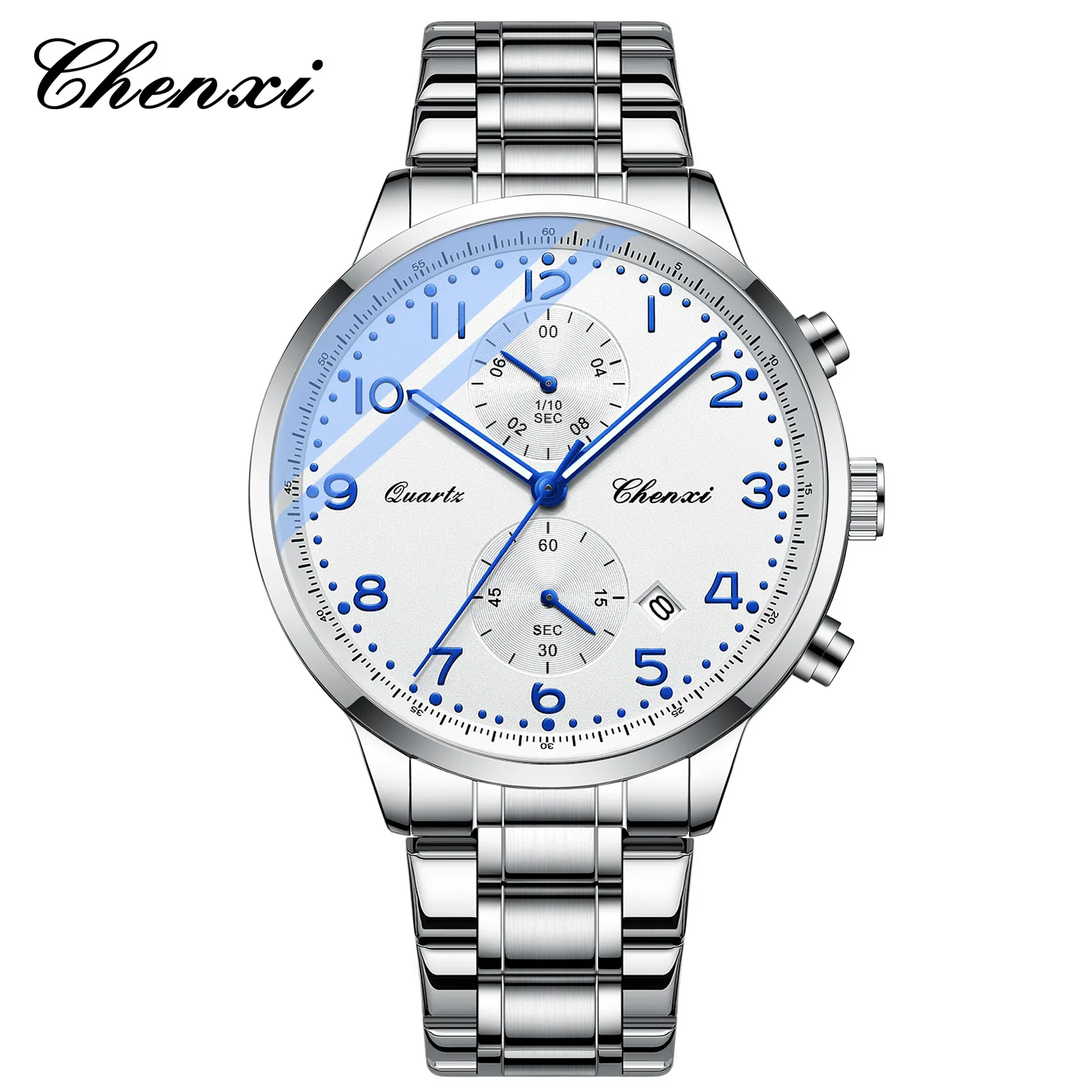 

CHENXI новые лучшие брендовые повседневные мужские часы, многофункциональные водонепроницаемые светящиеся хронографы, спортивные кварцевые мужские часы с большим циферблатом