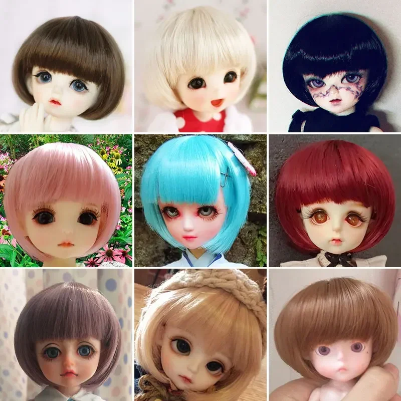 BJD SD 1/3 1/4 1/6 1/8 wig doll high temperature fiber heat-resistant silk Cute Bob with short hair doll wig