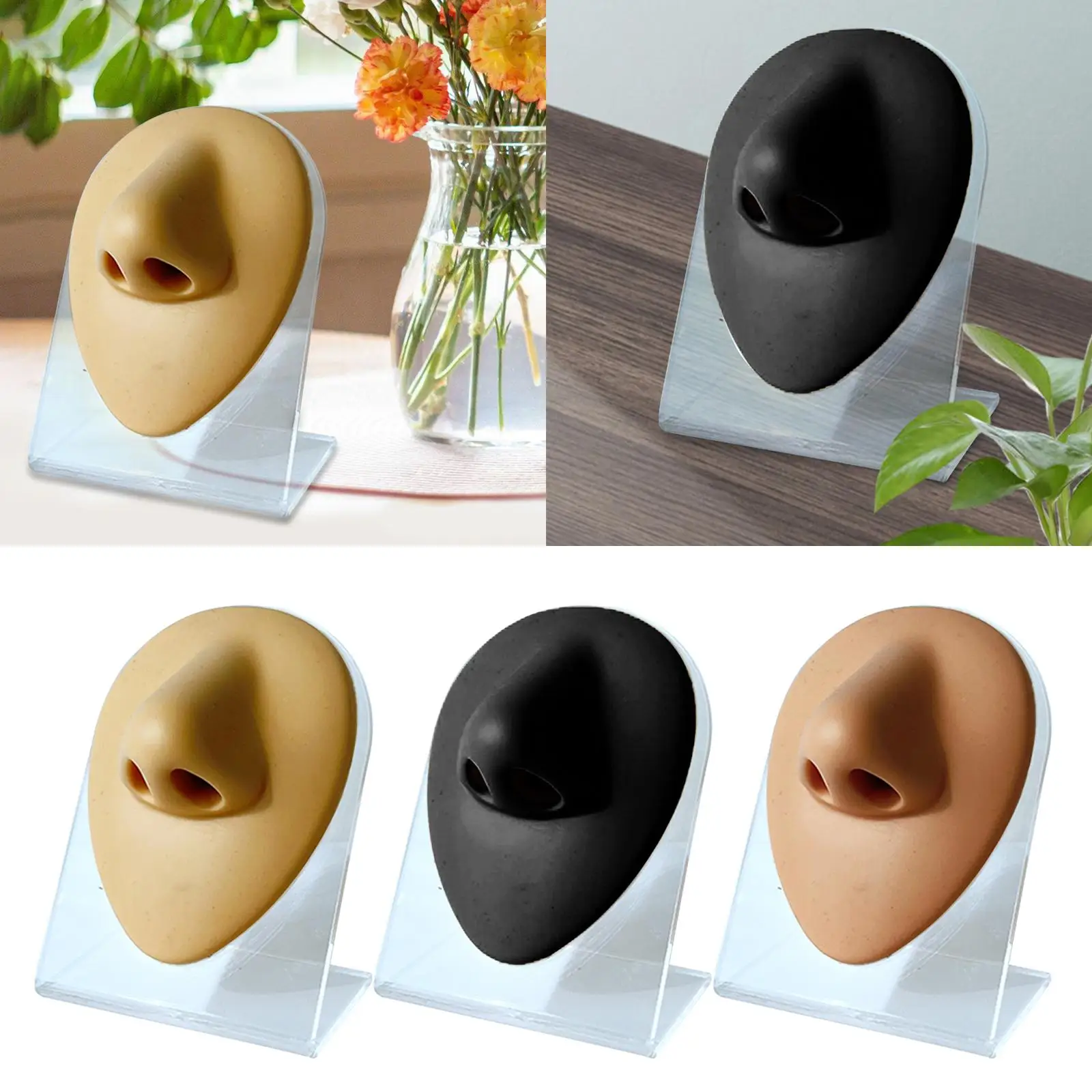 Soft Silicone Nose Model Simulation Flexible Reusable Human Model body Displays for Teaching Tool Jewelry Display Exercises