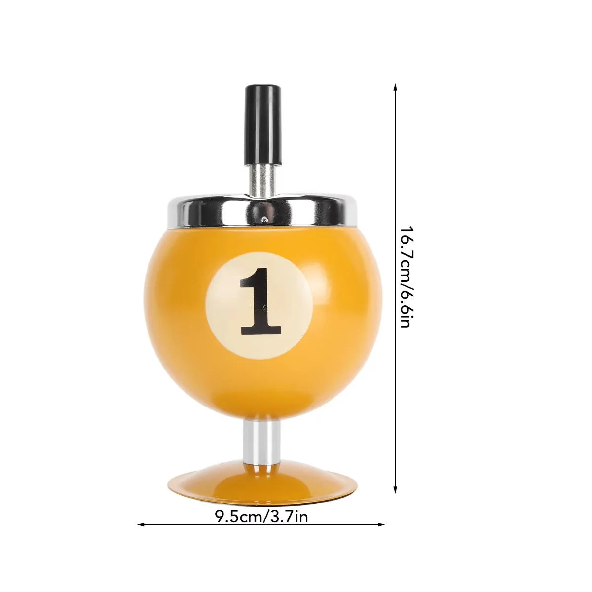 Billiard Shaped Ashtray with Lid, Windproof Automatic Extinguishing Decorative Ashtray for Home Bar Restaurant KTV Cigar