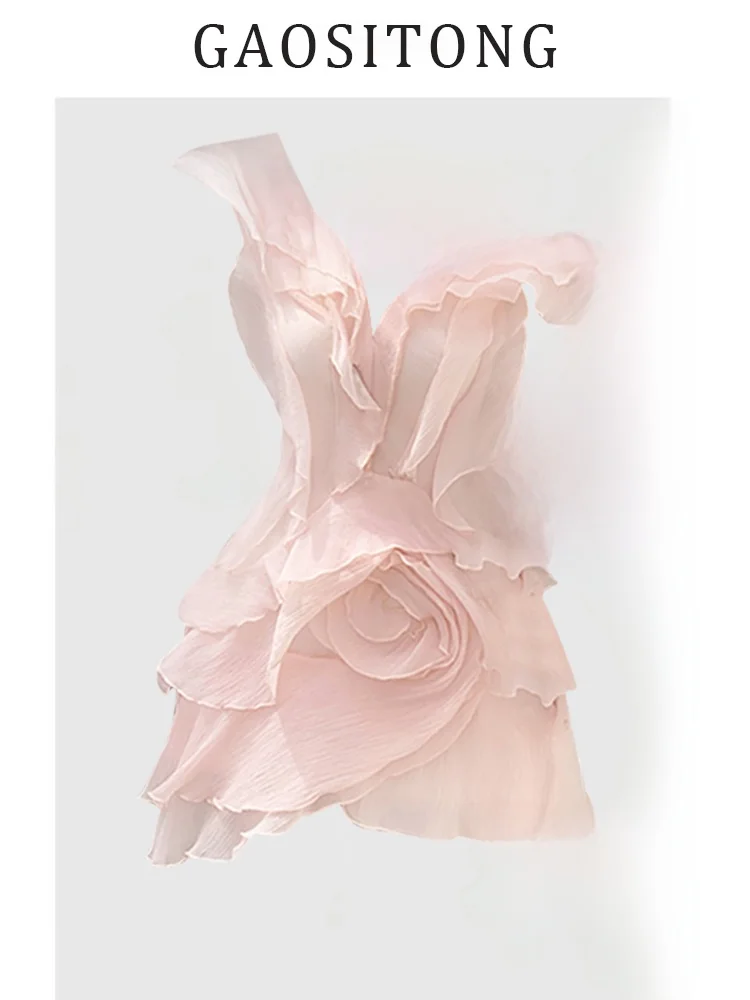 

Pure Desire Sle Rose Lace Trim Svel Women's Dr Spring Summer 2025 Ethereal Holiday Skirt Korean Version A-Line Skirt