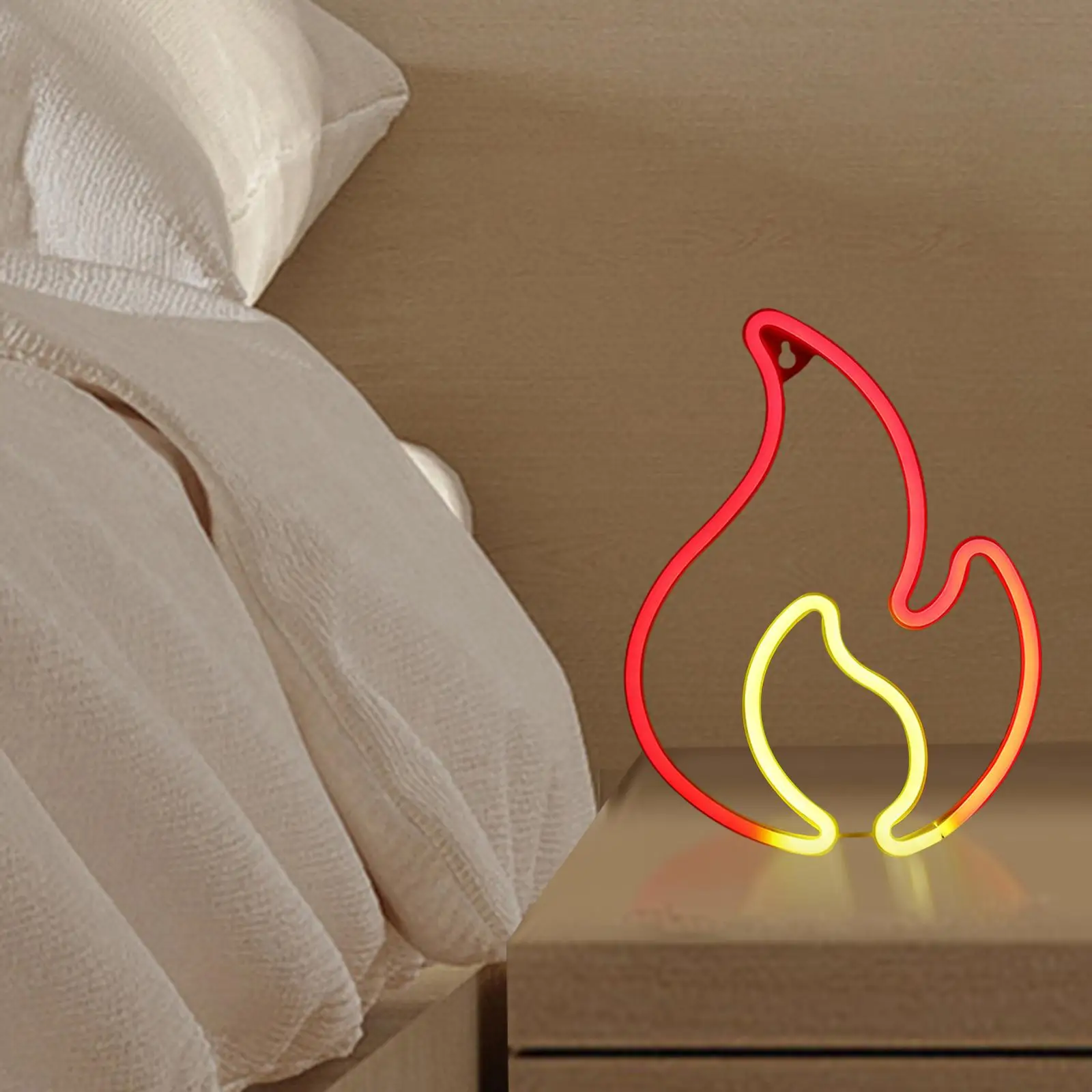 

Yellow and Red Flame Neon Sign Light up Signs for Kids Living Room Indoor Outdoor Halloween