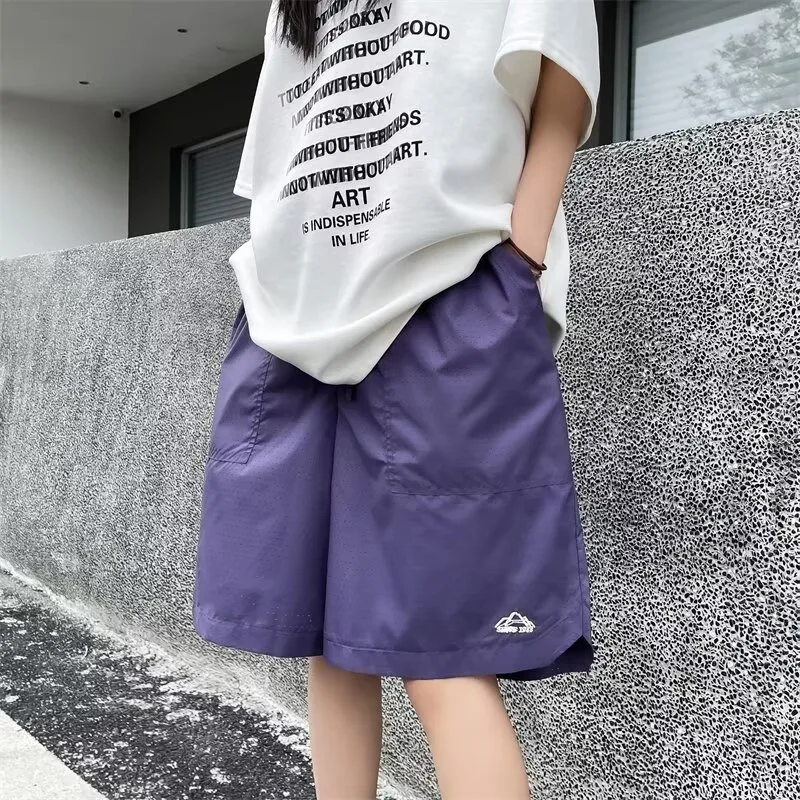 

Loose Cargo Shorts Men and Women 2024 Summer New Korean Style Fashion Solid Color Loose Straight Casual Versatile Pants Female