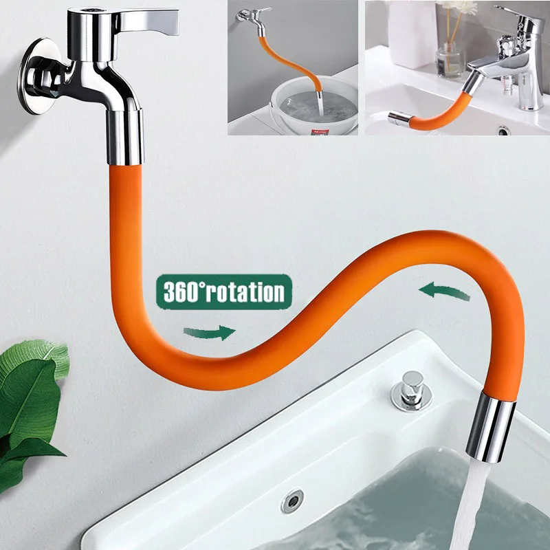 Faucet Extension Extender For Bathroom 360° Flexible Water Tap Extender Splash proof Faucet Head Extender Foaming Extension Tube