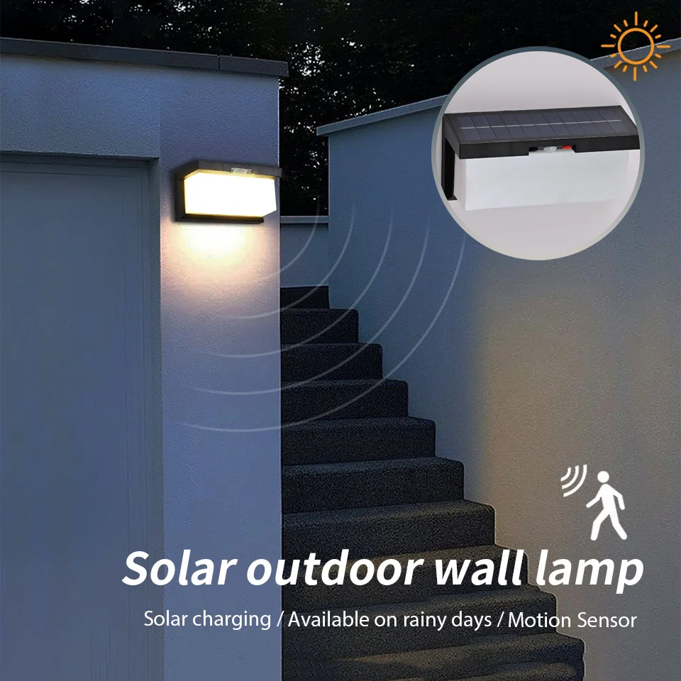 

Solar Lights Outdoor Motion Radar Sensor Lights 5V ABS Waterproof Solar Lights For Home Garden Decoration Porch Path Wall Lights