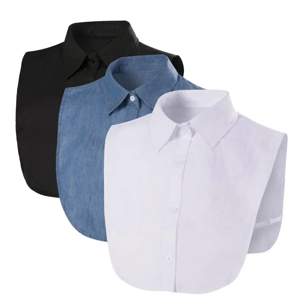 

Fake Collar For Detachable Collars Solid Shirt Lapel Blouse Top Men Women Black White Clothes Shirt Accessories Dropship