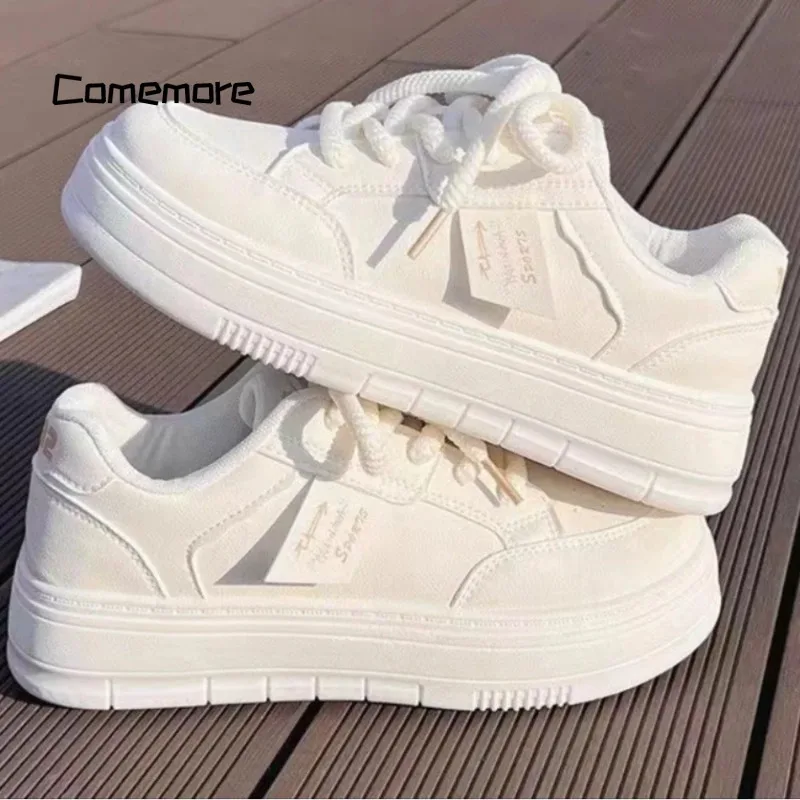 Comemore 2024 Woman Sports Platform Shoe Mesh Lace Up Ladies Casual Fashion Female Vulcanize Shoes Footwear Sneakers for Women