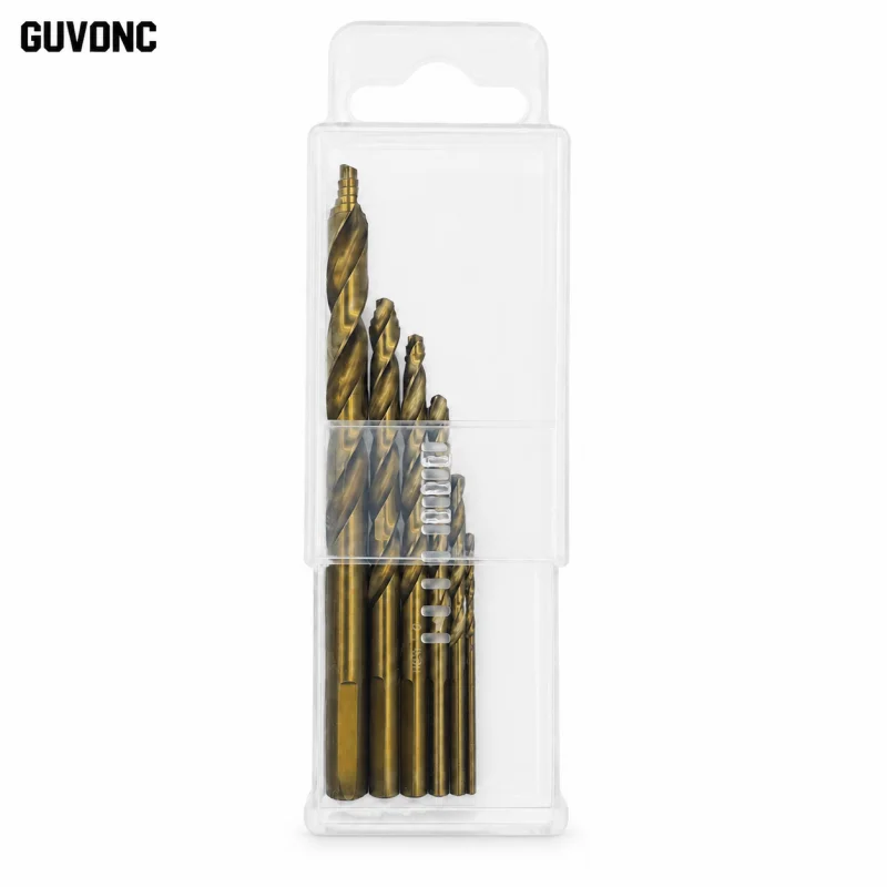 6PCS HSS Titanium Coated Twist Drill Bits 2-8mm Straight Shank Sharp Drilling Tool Set for Household Workshop Wood Metal Drillin