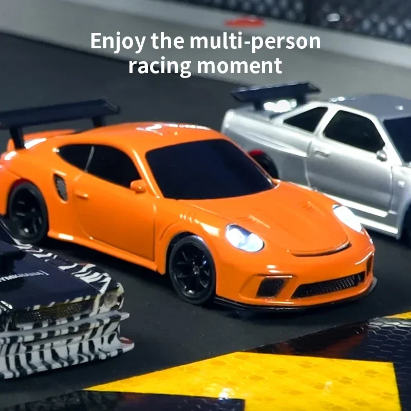 

Mini Rc Car Racing 1/43 Full Scale 4Wd Drift Flat Gyroscope Sportscar with Light Remote Control Car Model Toy for Boys Kids Gift