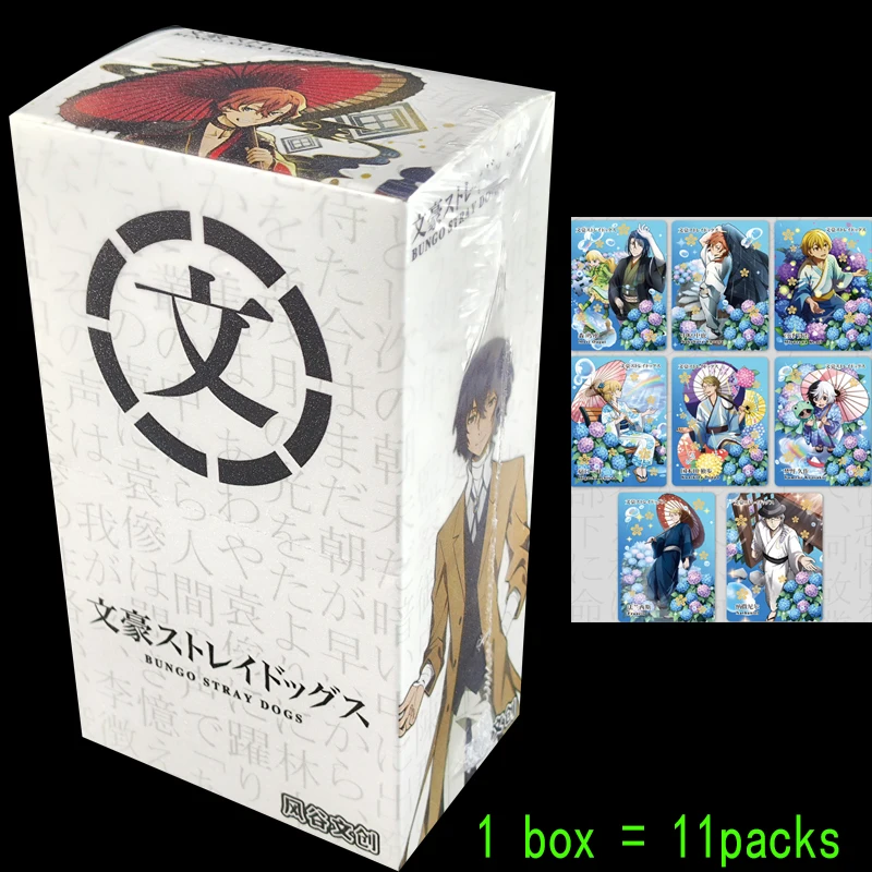Bungo Stray Dogs Trading Cards Collectible Card Game Set Japanese Anime Merchandise Dazai Osamu Foil Cards Kids Gift Toy Boys Bi