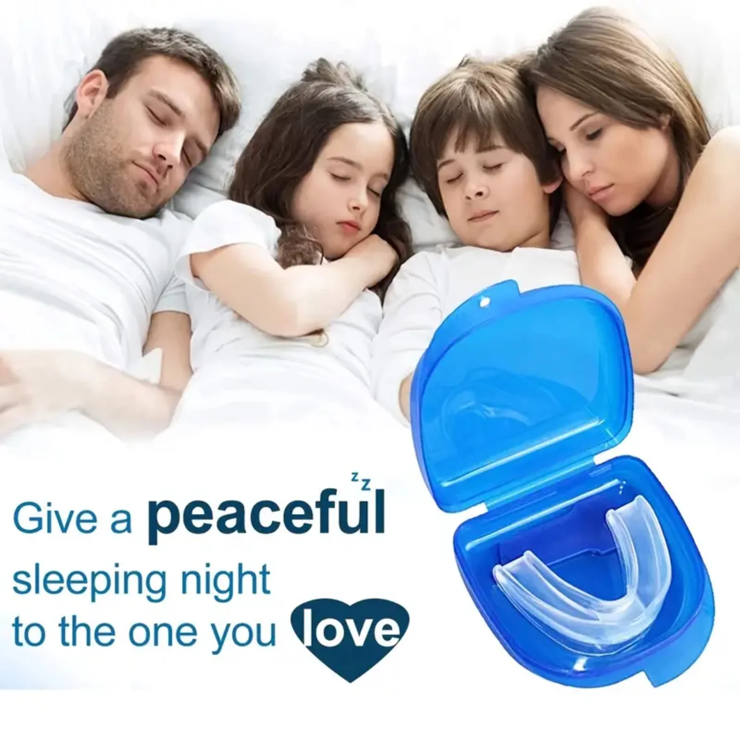 1pc Silicone Mouth Guard for Teeth Grinding, Snoring and Sleep Apnea - Anti-Bruxism Solution