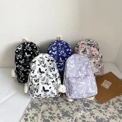 Universitäts student Rucksack Mädchen Nylon tasche ohne Anhänger Kurzstrecken reisetasche tragbare Schmetterlings muster koreanische Version