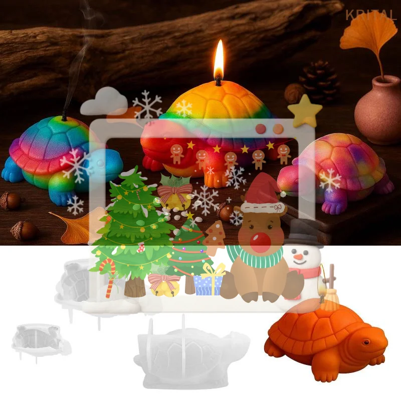 

Stereo Turtle Silicone Candle Mold DIY Handmade Animal Shape Aromath Soap Plaster Resin Craft Casting Molds Home Decor