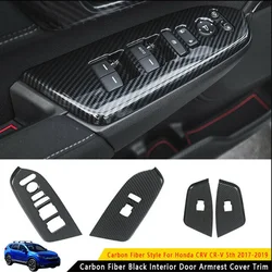 4Pcs for Honda CRV CR-V 2017 2018 2019 2020 2021 Carbon Fiber Look Car Door Armrest Panel Cover Trim Stickers Accessories