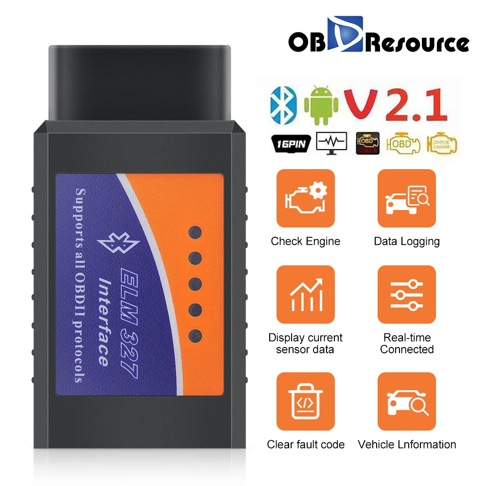 

Считыватель автомобильных кодов ELM327 Bluetooth ELM 327 V2.1/V1.5 OBD2 сканер для Android автомобильного двигателя, диагностический инструмент для неисправностей, инструмент сканирования OBDII