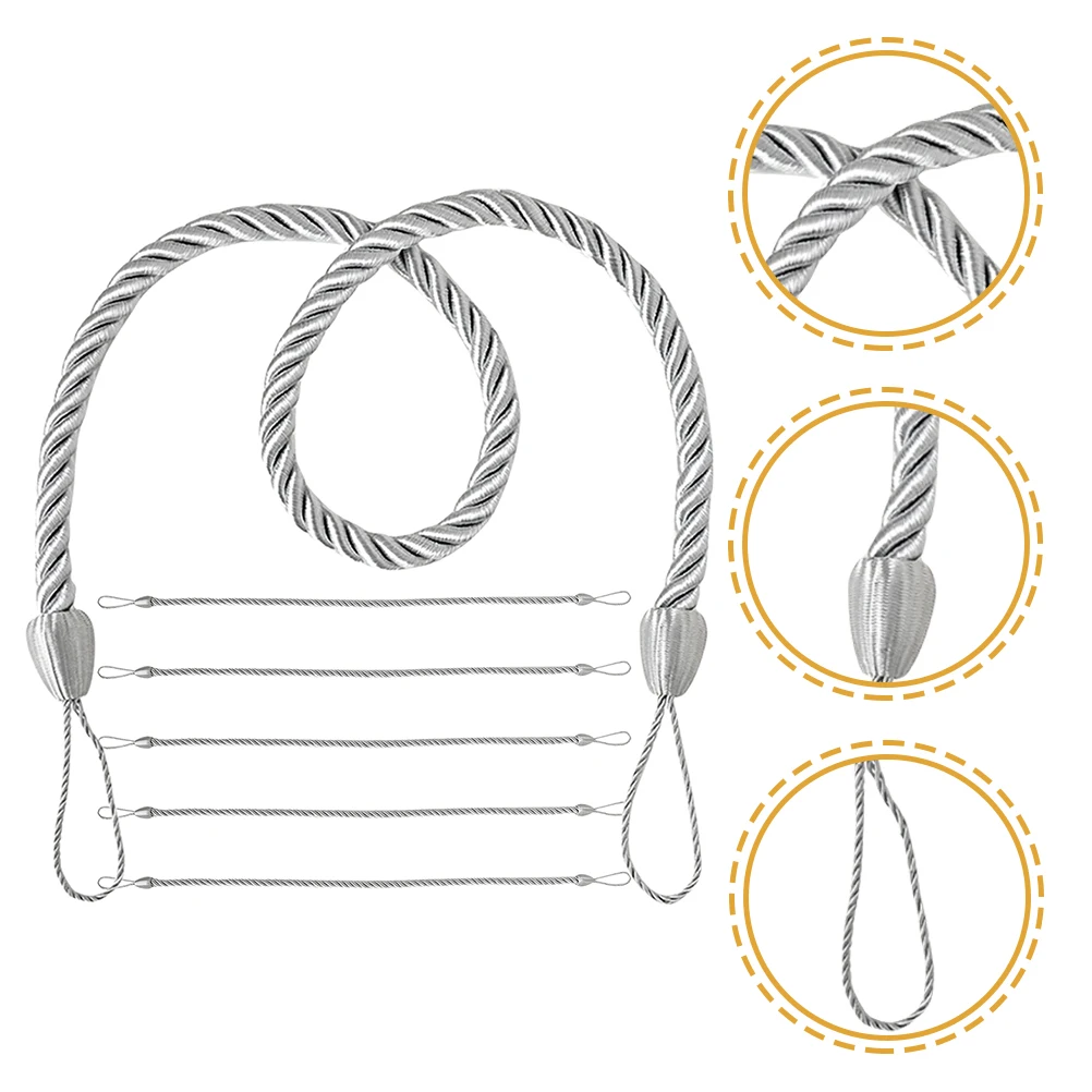 

6 Pcs Tiebacks Adjustable Curtain Tieback Rope Portable Delicate Buckles Home Decor Bedroom Living Room Gifts
