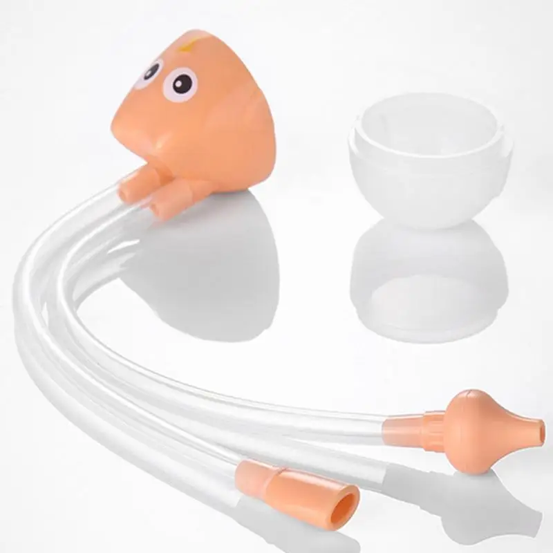 Manual Baby Nasal Aspirator Nose Mouth Suction Type Nasal Absorption Cleaner For Infant Anti-reflux Silicone Booger Suction Pipe