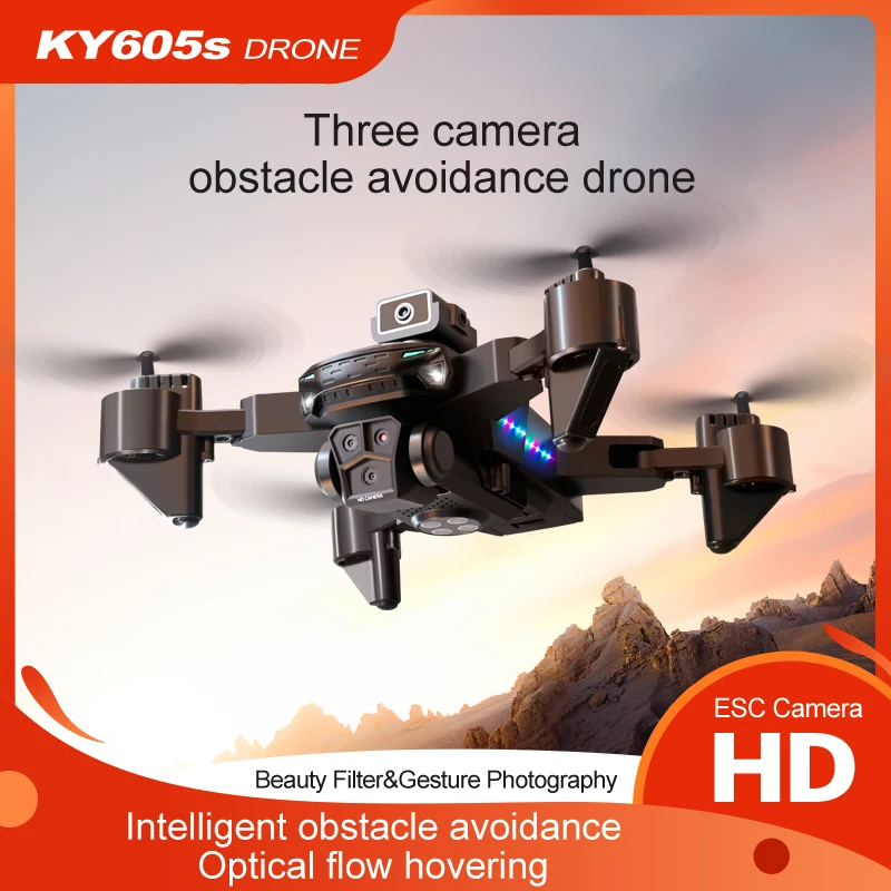 2026 KY605S Drone 8K Profesional Camera Obstacle Avoidance Aerial Photography Optical Flow Foldable Quadcopter Toy 1KM Universal