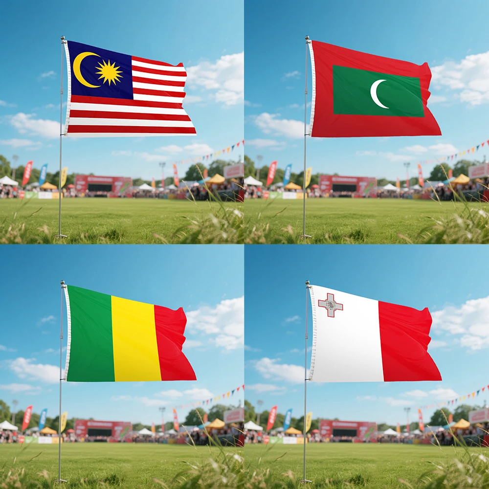 

Malaysia Maldives Mali Malta Flag National Polyester Banner Flying Design 90 x 150cm 3x 5ft Outdoor Durable Polyester Fabric