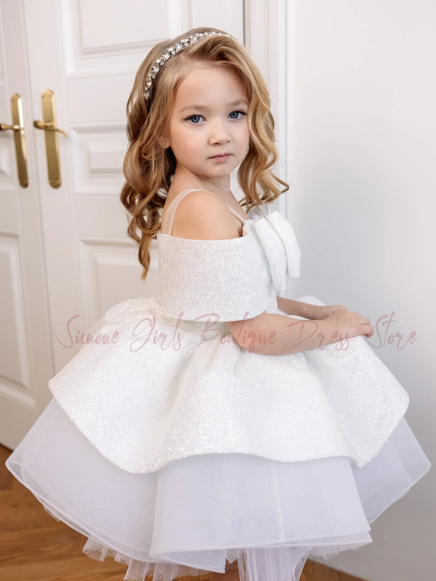 robe-de-demoiselle-d'honneur-blanche-personnalisee-pour-mariage-longueur-aux-genoux-avec-perles-et-nœud-robe-de-bal-pour-enfants-fete-d'anniversaire-premiere-communion
