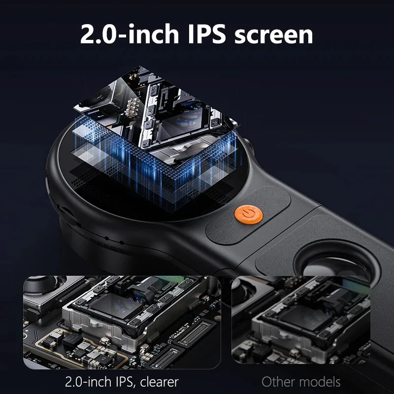Autofocus 500X Digital Microscope with 8leds 2MP Coin Video Microscopes Foldable Magnifying Glass 2Inch for Electronics Repair