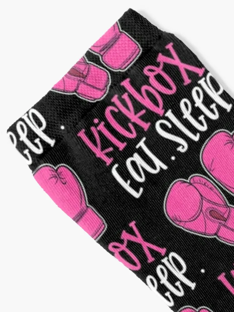 Eat Sleep Kickbox Pink Saying Quote Kickboxing Fighter Gifts Socks Sports Socks Man Christmas Socks Men