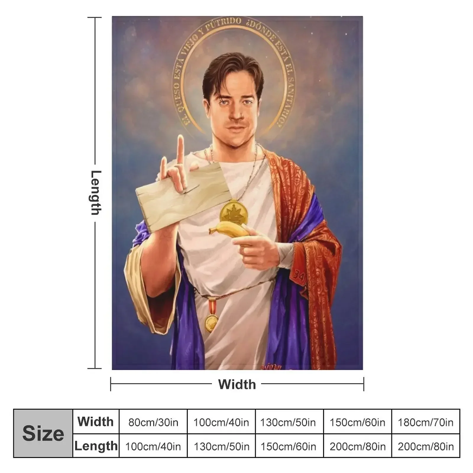 Saint Brendan of Fraser - Brendan Fraser Original Religious Painting Throw Blanket christmas decoration Hairy Blankets