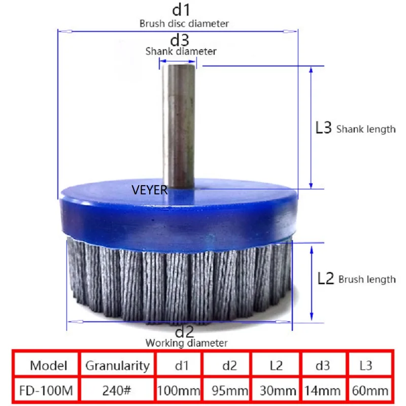 

CNC Deburring Brushes Disc Size 100mm 240 Grit Abrasive Filament Brush Automated Cutting Tool VEYER