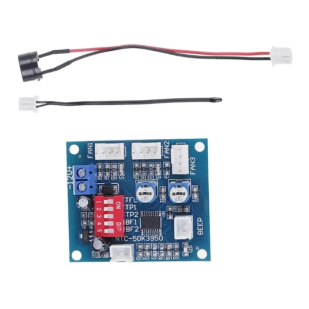 DC 12V For PWM Temperature Control Module 3-Channel for PC For CPU Case Fans with Stall Detection and Onboard Probe