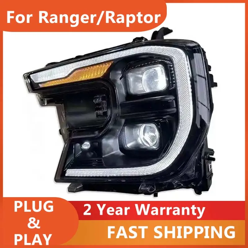 Car Accessories for Ford Ranger Raptor 2022 Headlights DRL Hella LED Bi Xenon Bulb Fog Lights Car Accessory Turning Everest Head