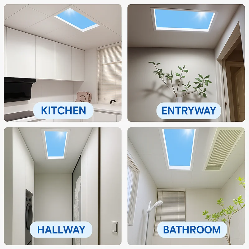 220 فولت نمط جديد السماء الزرقاء مصباح السقف الذكي للحمام غرفة المعيشة المطبخ الإضاءة الطبيعية ديكور داخلي التحكم عن بعد والتطبيق