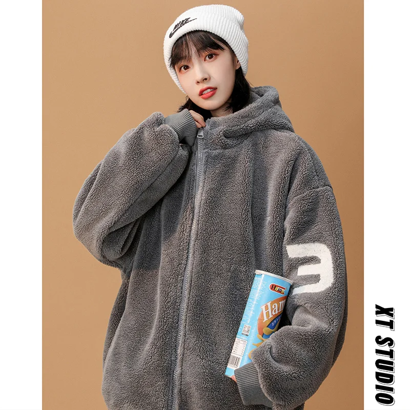 Loose Parkas Women Autumn Winter Hooded European Style Retro Warm Preppy  Letter Streetwear Full Sleeve Normcore Students