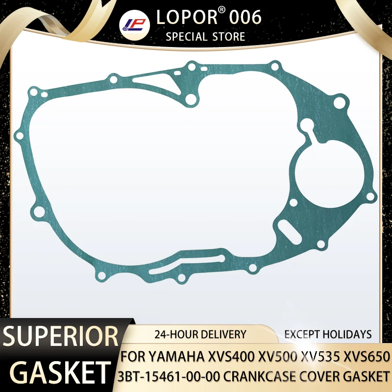 LOPOR Motorcycle Engine CRANKCASE COVER Gasket For YAMAHA XV535 VIRGO 535 V-STAR 650 XVS650 XVS400 XV500 3BT-15461-00-00