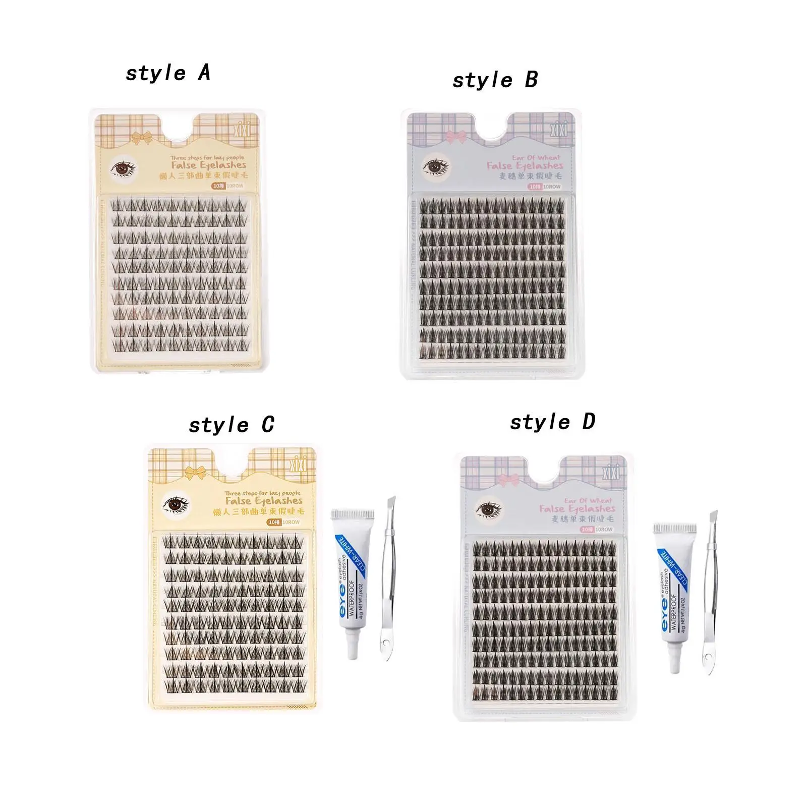 Cílios postiços com pacote único, Lash Clusters, Falso Maquiagem Cílios