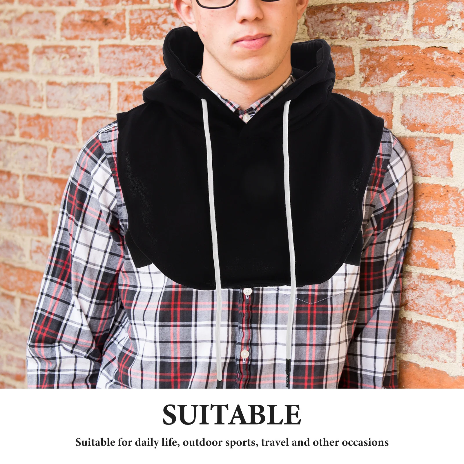 Stijlvolle afneembare nepkraag met capuchon voor unisex Faux overhemdkraag inzetstuk Warme comfortabele outfitversterker voor dagelijks buiten