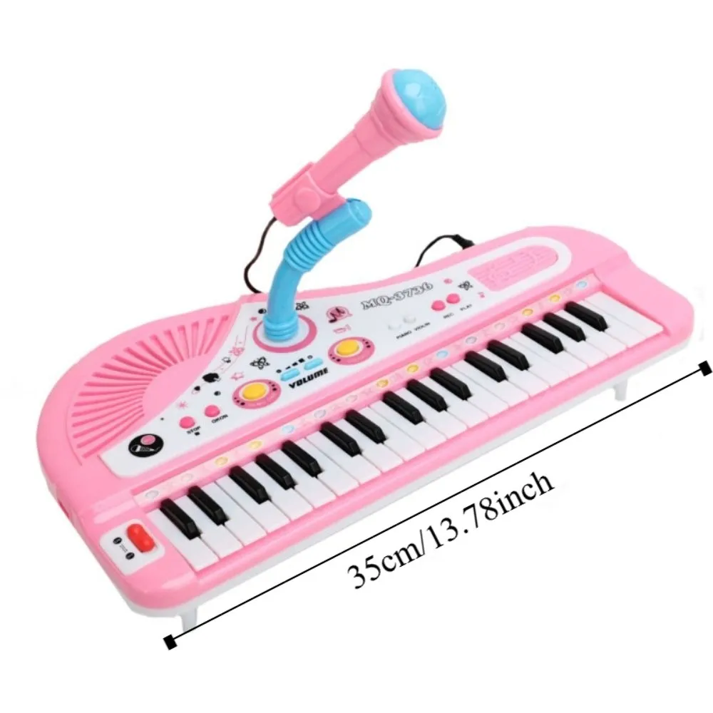 Plástico 37 teclas piano brinquedo musical com microfone montessori 37 teclas teclado eletrônico instrumentos musicais multifuncionais