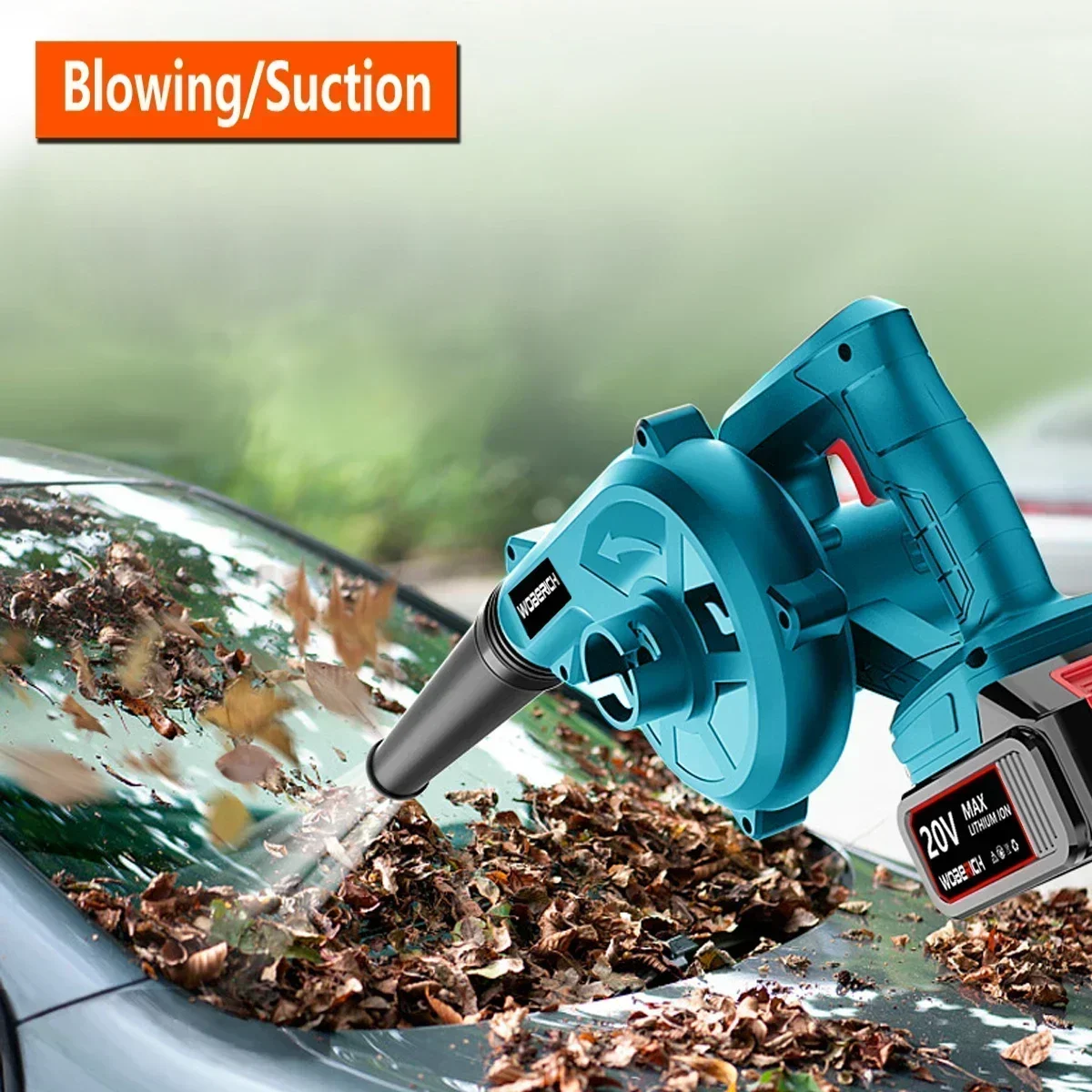 Draadloze tuinblazer en zuigkracht Draagbare draagbare bladcomputer Stofafscheider Reiniger Elektrisch gereedschap met 18V-batterij