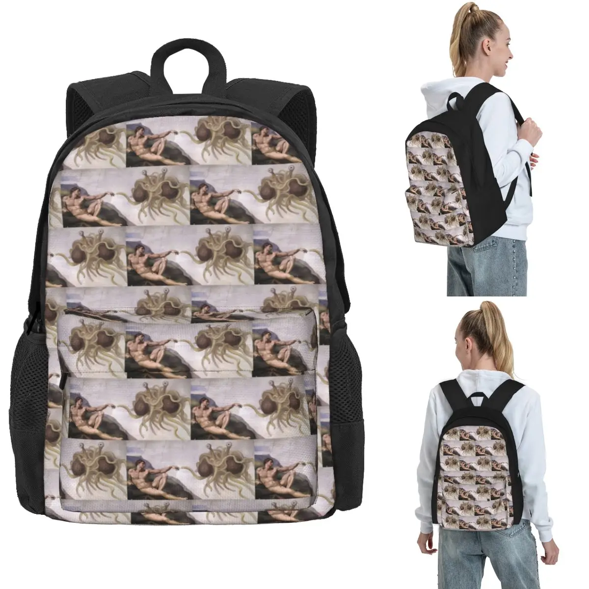 

Flying Spaghetti Monster Backpack Hot Sale Daypack Large Capacity Children BookBag School Bag Shoulder Bags for Men Women