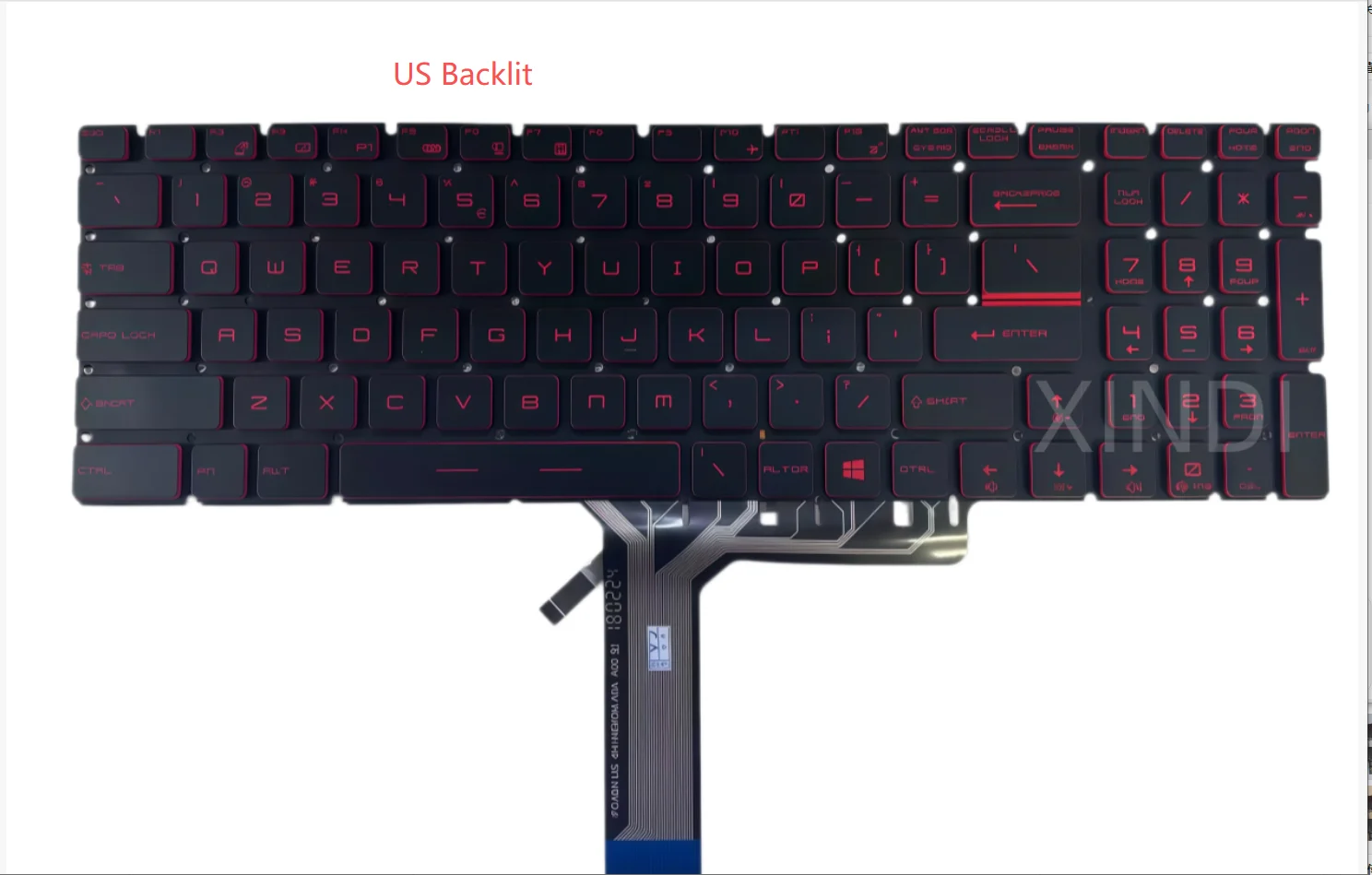 US/SP RED Backlit  Laptop Keyboard For MSI  MS-16P6  Layout US/Spain