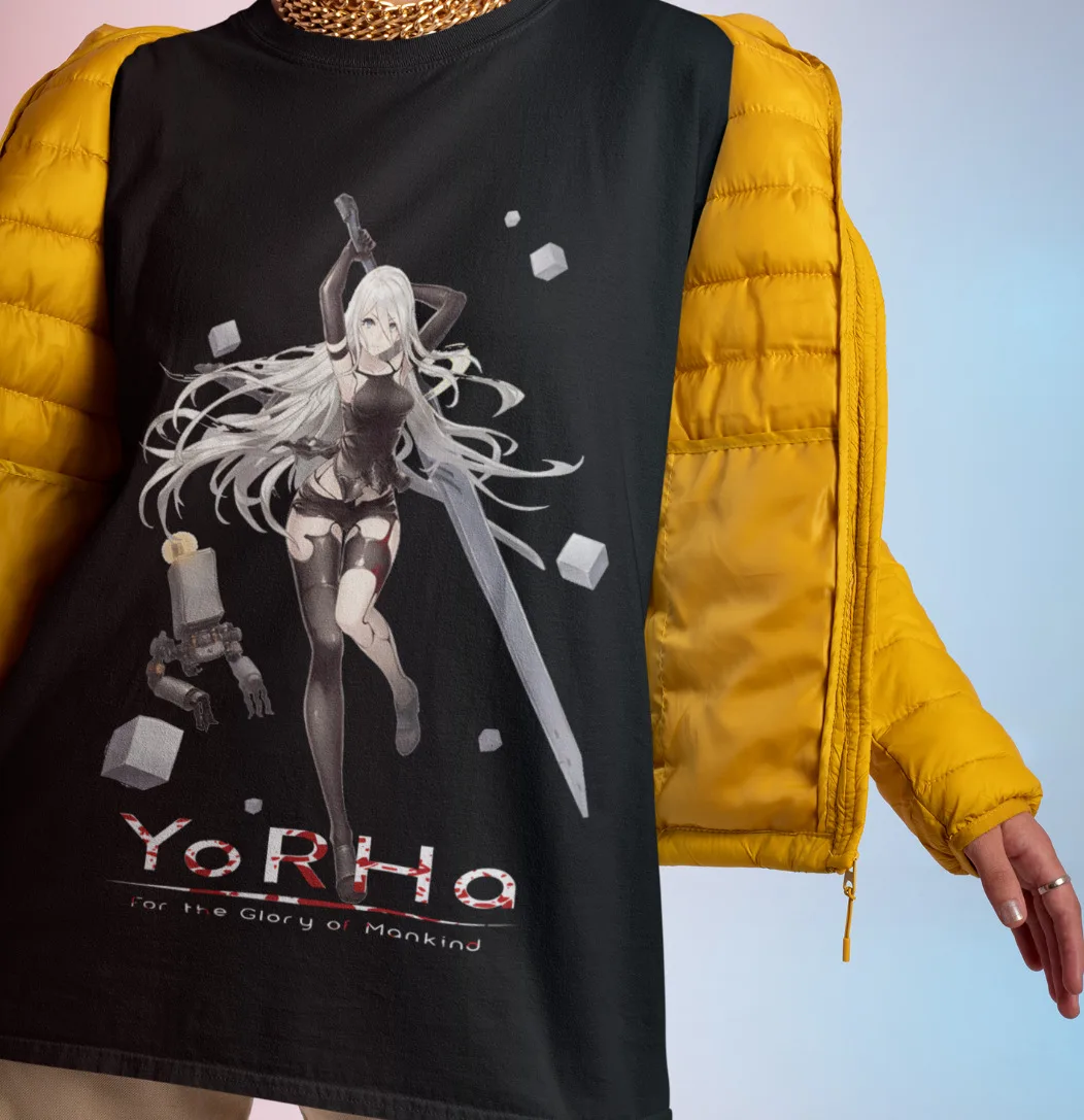 Nier Automata Shirt YoRHa A2 Tshirt Kaine 2B Anime Waifu Girl T-Shirt Emil Adam