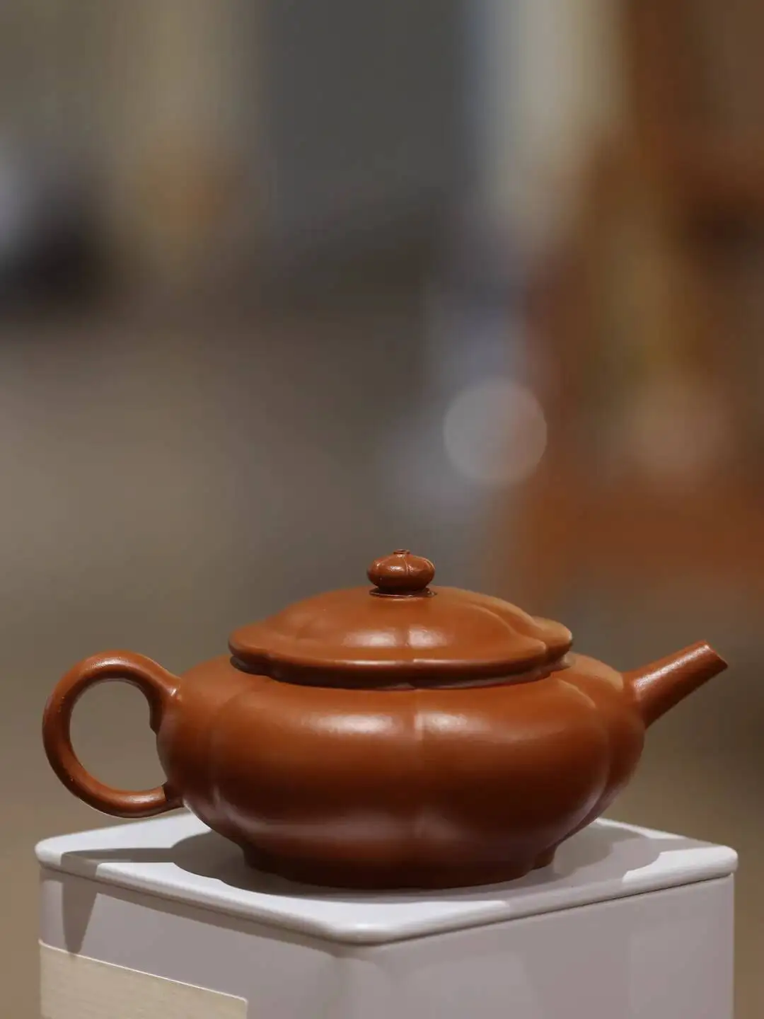 Yixing Purple Finger Sand Mark Small Flat Lamp With Ribbed Texture Tea Brewing Tool Original Ore Zhaozhuang Raw Clay