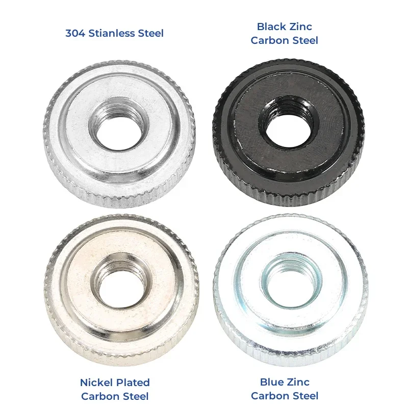 GB807 304 Stianless Steel Carbon Steel Small Step Hand Tighten Nut M3 M4 M5 M6 M8 M10 M12 Knurled Thumb Nuts