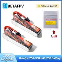 BETAFPV LAVA 2S 450 550mAh 75C Battery XT30 Plug for FPV Racing Drone Airplanes with Fireproof Explosion Proof Safety Bag