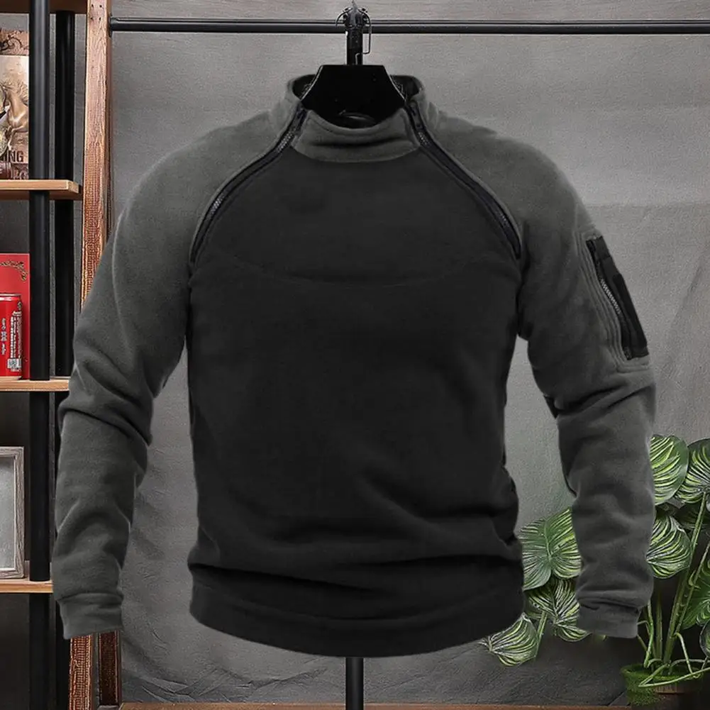 Kontrast farbe Männer Sweatshirt Herbst Männer Sweatshirt Herren wind dichtes Outdoor-Sport-Sweatshirt mit Ständer für den Herbst für lässig