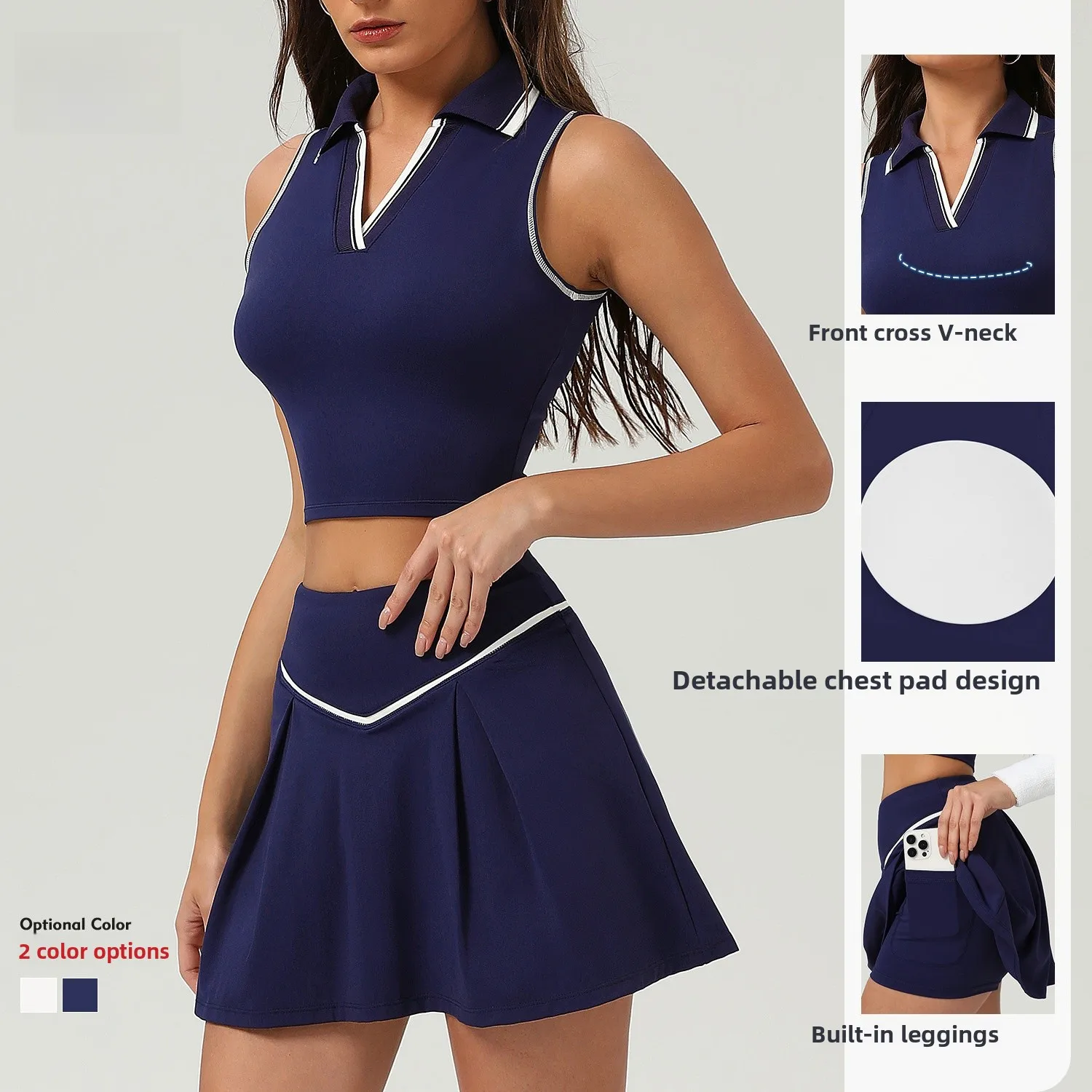 Gonna da tennis sportiva da donna Set Golf Badminton f-lunghezza Abbigliamento sportivo Casual Traspirante Qui-dry Moisture-ng Yoga orts