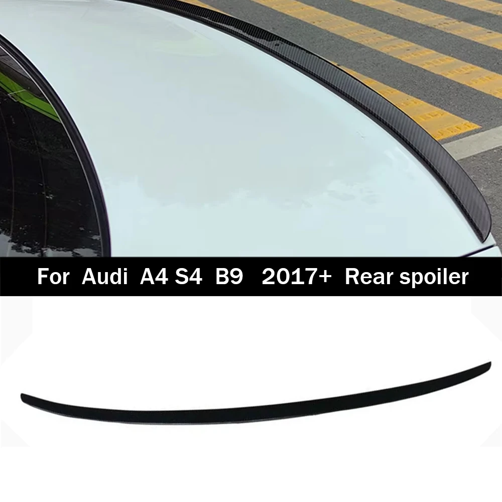 

Спойлер на крышку багажника для AUDI A4 S4 RS4 B9 Sedan, стиль S, из карбона и стеклопластика, глянцевый черный, аксессуары для тюнинга авто, 2017+